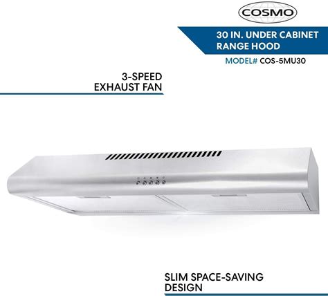 cosmo 30 in 200 cfm ducted under cabinet stainless steel|Cosmo 30.